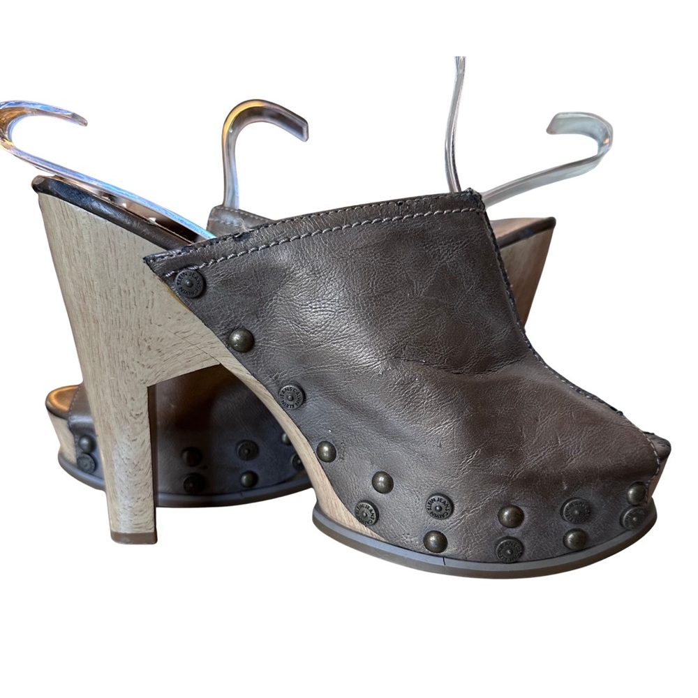 Calvin Klein Jeans Brown Leather Mules
